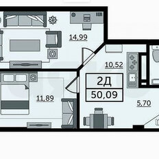 Квартира 50,1 м², 2-комнатная - изображение 2