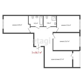 Квартира 86,7 м², 3-комнатная - изображение 2