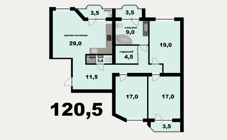 136 м², 3-комнатная квартира 12 500 000 ₽ - изображение 17