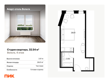 33,2 м², апартаменты-студия 7 675 296 ₽ - изображение 30