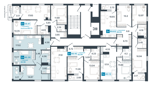 62,4 м², 2-комнатная квартира 9 590 000 ₽ - изображение 20