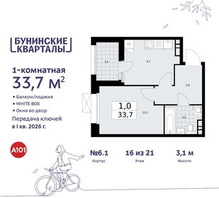 33,7 м², 1-комнатная квартира 10 800 567 ₽ - изображение 20