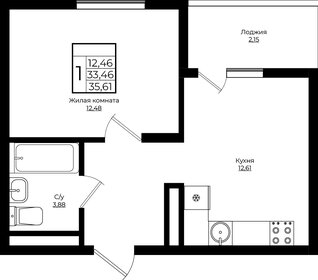 Квартира 35,6 м², 1-комнатная - изображение 1