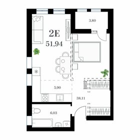 51,6 м², 1-комнатная квартира 10 631 700 ₽ - изображение 16