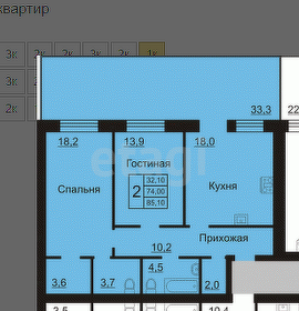 85,1 м², 2-комнатная квартира 7 700 000 ₽ - изображение 25