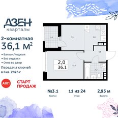 Квартира 36,1 м², 2-комнатная - изображение 3