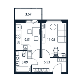 32,6 м², 1-комнатная квартира 5 535 888 ₽ - изображение 64