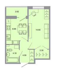 Квартира 35 м², 1-комнатная - изображение 1