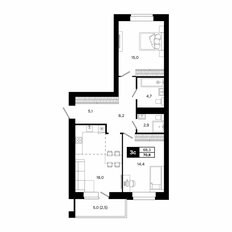 Квартира 70,8 м², 3-комнатная - изображение 3