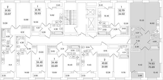 Квартира 75,7 м², 3-комнатная - изображение 2