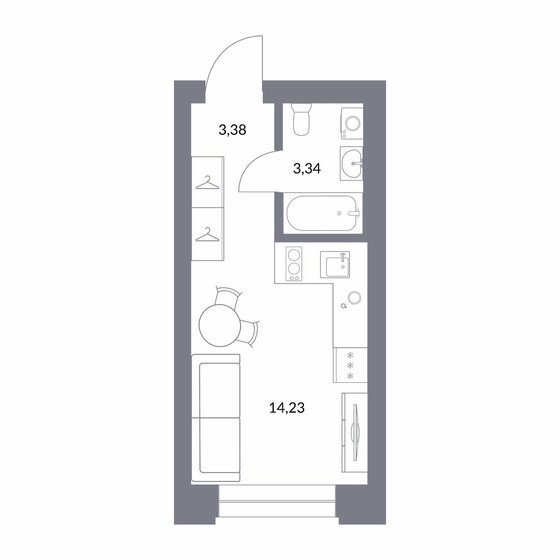 21 м², квартира-студия 6 000 000 ₽ - изображение 31