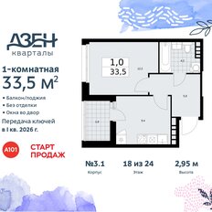 Квартира 33,5 м², 1-комнатная - изображение 3