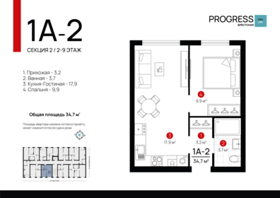 Квартира 34,7 м², 1-комнатная - изображение 1