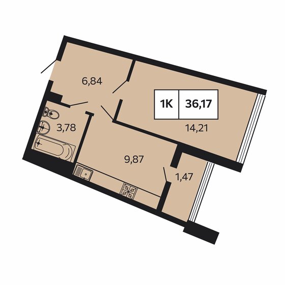 36,2 м², 1-комнатная квартира 11 574 400 ₽ - изображение 1