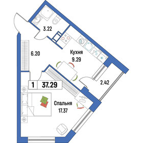 37,1 м², 1-комнатная квартира 6 395 776 ₽ - изображение 10