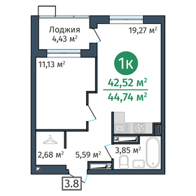 40,3 м², 1-комнатная квартира 6 660 000 ₽ - изображение 67