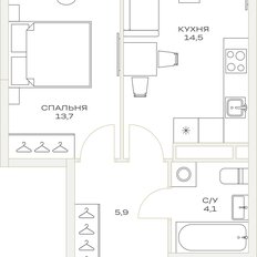 Квартира 38,2 м², 1-комнатная - изображение 2