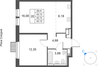 49,1 м², 2-комнатная квартира 9 499 000 ₽ - изображение 38
