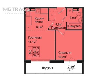 Квартира 36 м², 1-комнатная - изображение 1