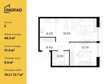 Квартира 49,3 м², 2-комнатная - изображение 1