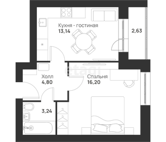 Квартира 40,1 м², 1-комнатная - изображение 1