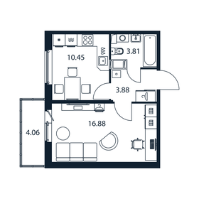 36,4 м², 1-комнатная квартира 5 966 888 ₽ - изображение 42