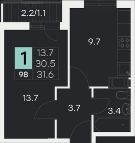 32,7 м², 1-комнатная квартира 4 100 000 ₽ - изображение 39