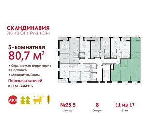 80,6 м², 3-комнатная квартира 19 440 440 ₽ - изображение 22