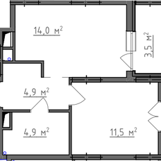 Квартира 37,3 м², 1-комнатная - изображение 3