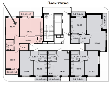 Квартира 74,2 м², 2-комнатная - изображение 1