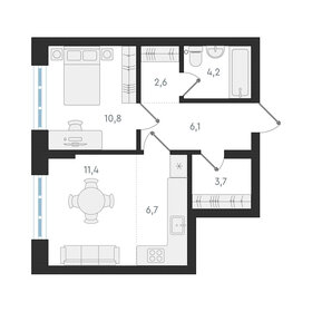 49 м², 2-комнатная квартира 5 600 000 ₽ - изображение 54