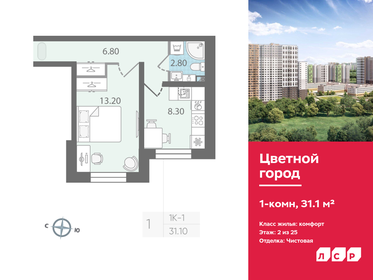 32 м², 1-комнатная квартира 5 100 000 ₽ - изображение 77