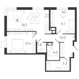 65,4 м², 2-комнатная квартира 18 000 000 ₽ - изображение 67