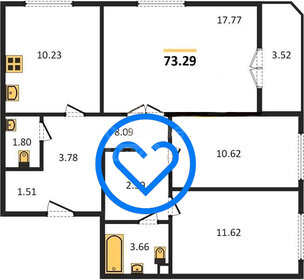 Квартира 73,3 м², 3-комнатная - изображение 1