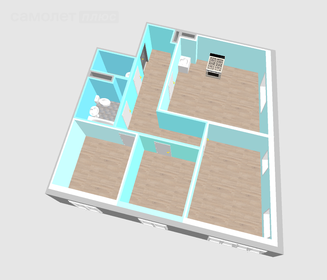 Квартира 92,3 м², 3-комнатная - изображение 3