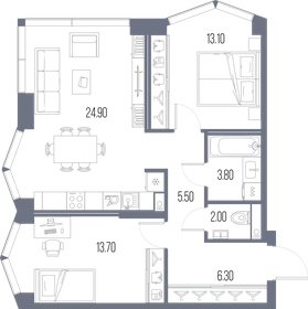 70,4 м², 2-комнатная квартира 25 393 280 ₽ - изображение 19