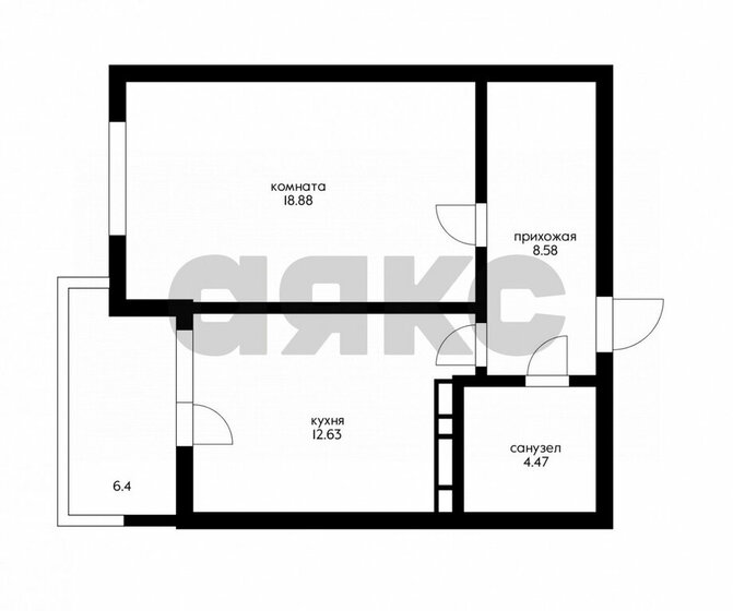 43,9 м², 1-комнатная квартира 9 000 000 ₽ - изображение 1