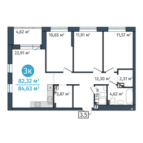 82,6 м², 3-комнатная квартира 9 510 000 ₽ - изображение 26