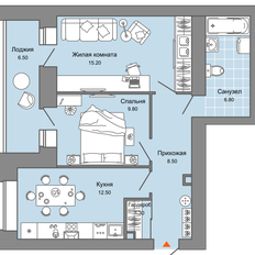 Квартира 57 м², 2-комнатная - изображение 2