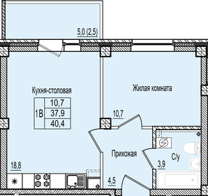 47,3 м², 2-комнатная квартира 2 979 900 ₽ - изображение 3