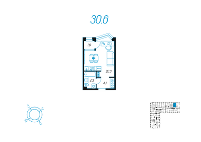 44,9 м², 1-комнатная квартира 5 450 000 ₽ - изображение 51