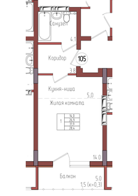 28,5 м², 1-комнатная квартира 4 121 113 ₽ - изображение 7