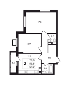 60,5 м², 2-комнатная квартира 6 461 330 ₽ - изображение 13