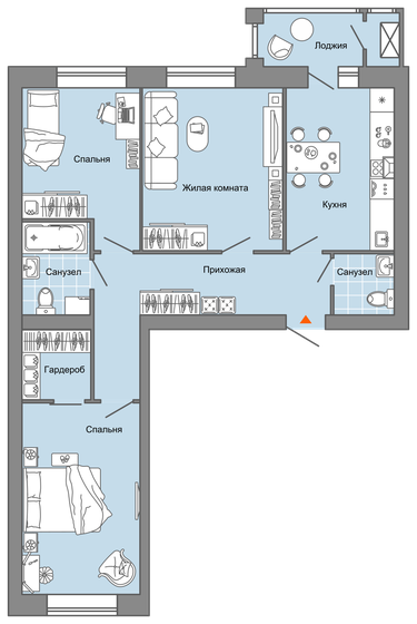 79 м², 3-комнатная квартира 8 145 240 ₽ - изображение 1