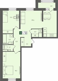 76,9 м², 2-комнатная квартира 7 410 000 ₽ - изображение 8