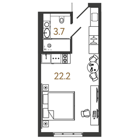 25,9 м², квартира-студия 9 637 241 ₽ - изображение 82