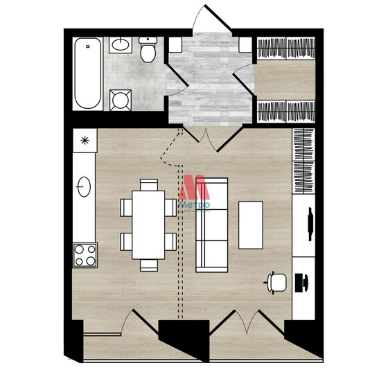 53,7 м², 2-комнатная квартира 7 893 900 ₽ - изображение 1