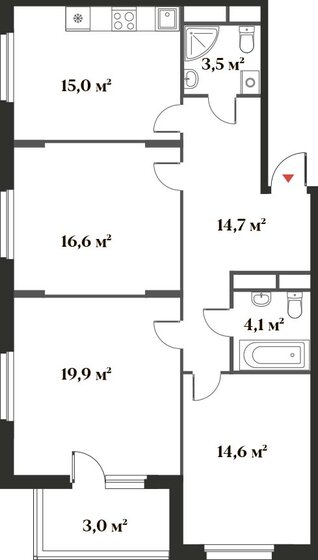 90,8 м², 3-комнатная квартира 23 613 736 ₽ - изображение 25