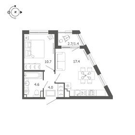 Квартира 38,1 м², 1-комнатная - изображение 1