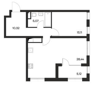 56,9 м², 1-комнатная квартира 7 968 800 ₽ - изображение 24
